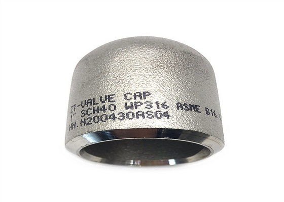 L'estremità del cappuccio del tubo di acciaio inossidabile di STD ASME B16.9 ha saldato il montaggio del cappuccio del tubo a 24 pollici